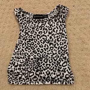 Cropped Tank Top Animal Print